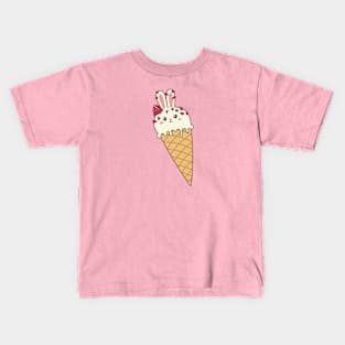 Vanilla & Raspberry Bunny Ice Cream Kids T-Shirt